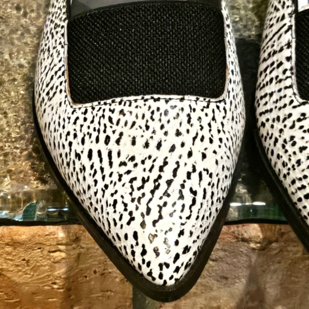 United Nude Vita Lo 'Mono' Black White d'Orsay Pointed Toe Flat Wmn US 5| EU 35